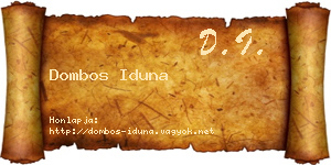 Dombos Iduna névjegykártya